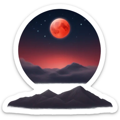 Red moon sticker