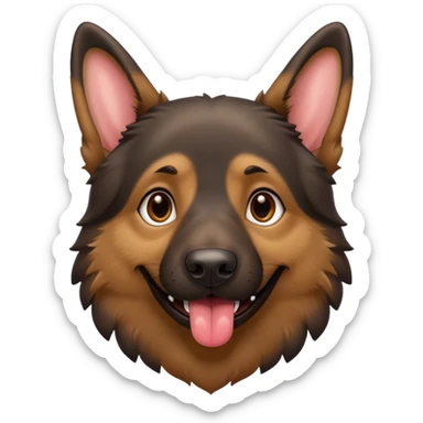 cartoon style dark German Shepherd dog with longer tongue hanging out  sticker