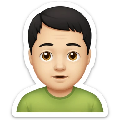 down syndrome man with black hair  sticker