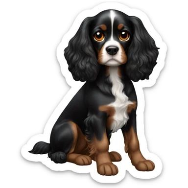 Spaniel cavalier black sticker