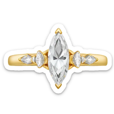 marquise diamond ring with gold band sticker
