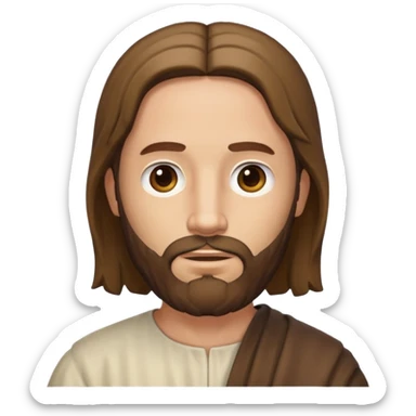 portrait, head and shoulders, Jesus's apostle Thomas, normal emoji style, facing left sticker