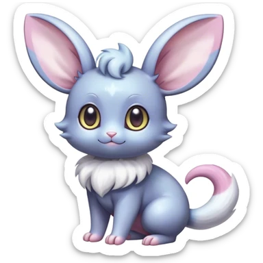 Shiny Vibrant Colorful Rare Minccino-Espurr-Cinccino-creature-hybrid sticker