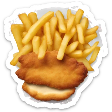 a Schnitzel shaped like Austria with pommes sticker