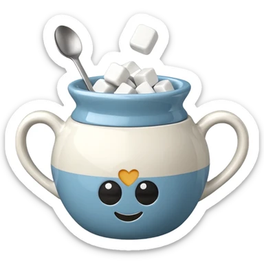 sugar bowl with sugar cubes sticker