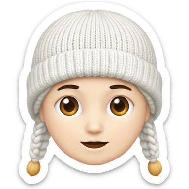 white knitted wool cap piece of clothing sticker