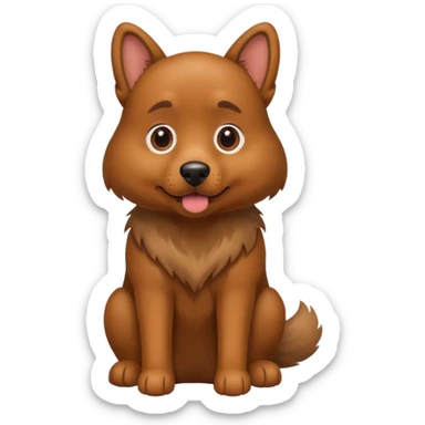 brown dog sitting sticker