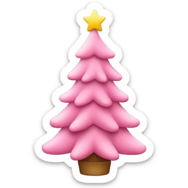 Pink Christmas tree sticker