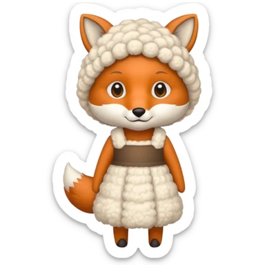 a fox wearing sheep dress sticker