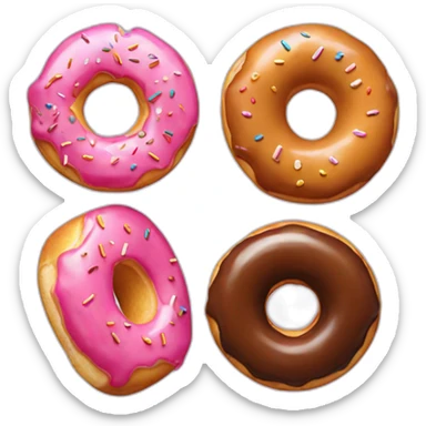 Three pieces of donut sticker