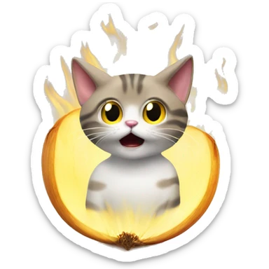 Cat onion smelly stinky rays sticker