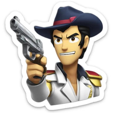 Space dandy with pistol sticker