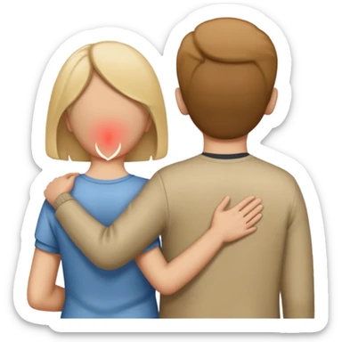  Indifference - 2 people pointed away from each other with their backs facing the other sticker