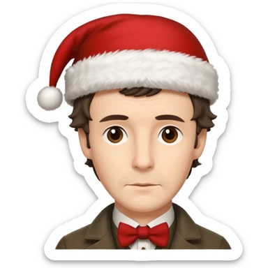  sherlock holmes with a xmas hat sticker