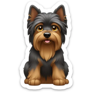 Giant Yorkshire dog with darker fur sticker