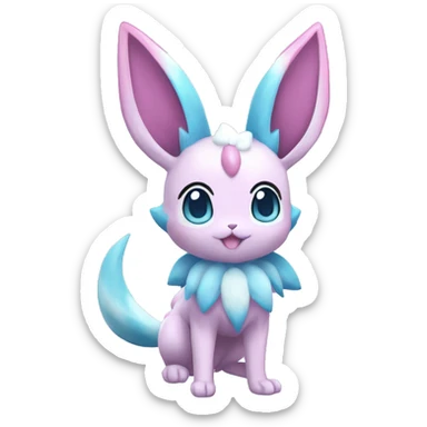 Kawaii Sylveon-Glaceon-Espeon-Pokémon full body sticker
