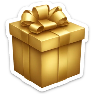 gold gift box sticker
