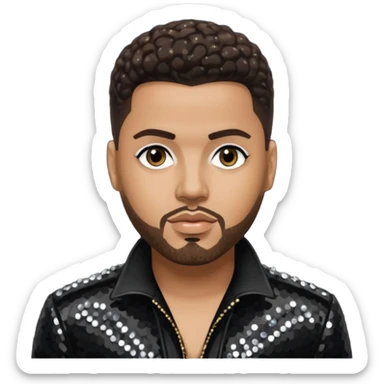 Al B. Sure, R&B Singer with dark brown hair, black sequin outfit sticker