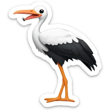 stork carrying a knife  sticker