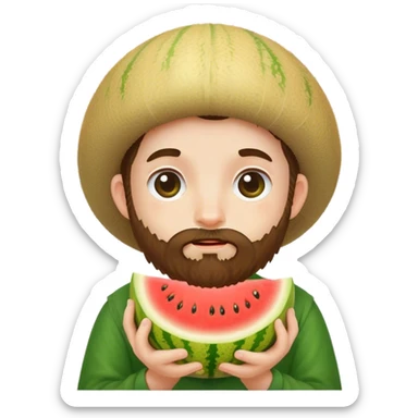 A wee shy bashful cute hairy melon Irish  sticker