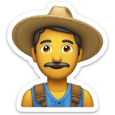 Un campesino con sombrero y una cámara  sticker