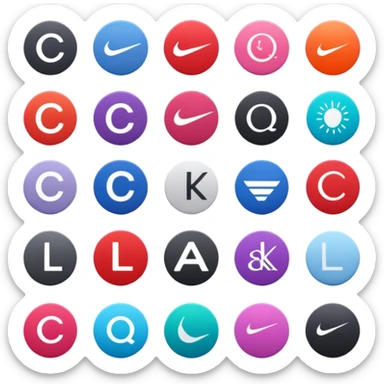 nile, alo, lululemon, calvin klein lables sticker