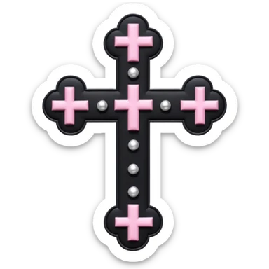 realistic 3d soft cute blackpink goth cross , no woman sticker