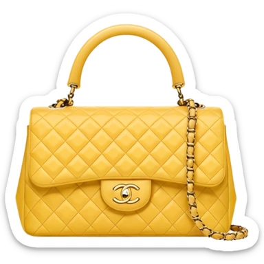 chanel butter yellow bag with gold hardware sticker