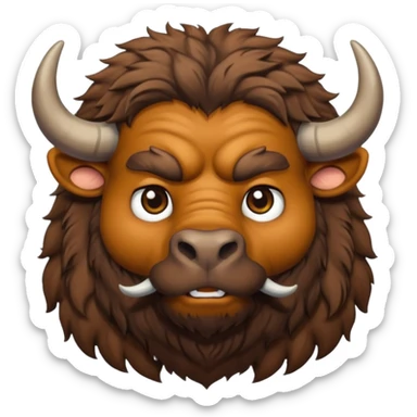 bearded buffalo with shirt sticker