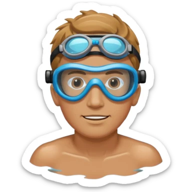 Underwater man swimming sticker