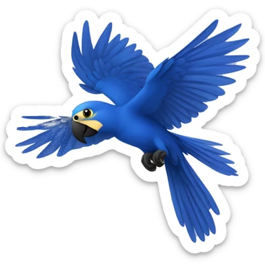 Hyacinth Macaw pair flying sticker