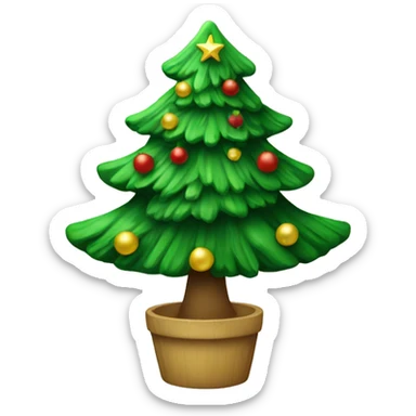 Christmas tree with green deco sticker