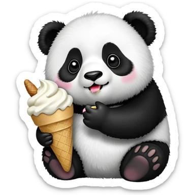 Panda eating ice cream se  sticker