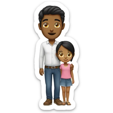 brown man with little Cambodian girl sticker