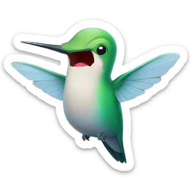 a hummingbird singing sticker