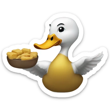 Duck eating brea sticker