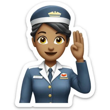 Generate a female flight attendant with a salute pose  sticker