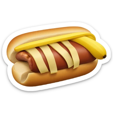 Banana hotdog sticker
