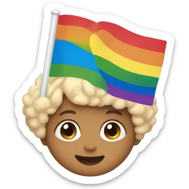 pride flag with cute emojis sticker