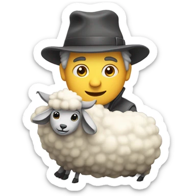 Papa chauve sur un moutons  sticker