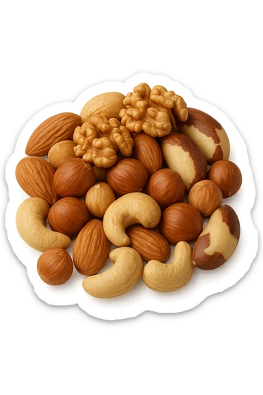 montagna di noci sbucciate, iperrealistici 4k sticker