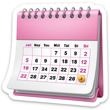 pink calendar sticker