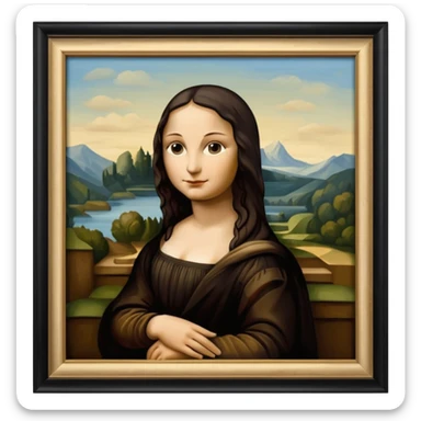  paint of Louvre giocanda frame more similar to a famousnpaint in Paris Louvre  sticker