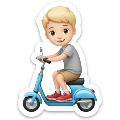 Kid with scooter sticker