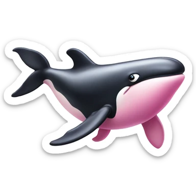 Pink killer whale  sticker