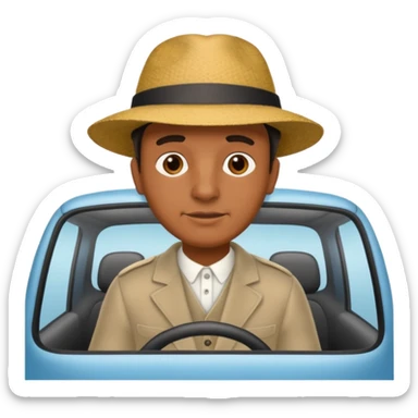 homme créole réunionnais  avec chapeau embouteillage route  sticker