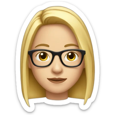Caucasian-girl-with-glasses-with-paperclips-in-ears sticker