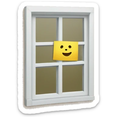 A big Window with a post-it attached to the lower left corner  sticker
