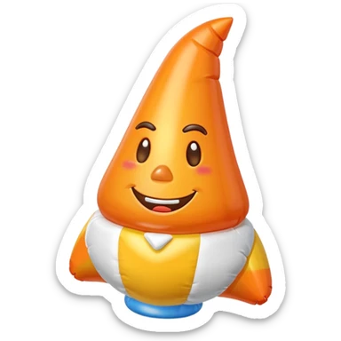   jeff koons style inflatable orange candy corn balloon sticker