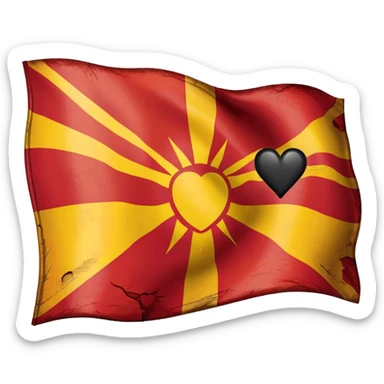 the flag of Macedonia with a black heart. It should be sad sticker